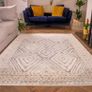Natural Grey Cream Diamond Trellis Rug Soft Hi-Low Pile Living Room Carpet Geometric Bedroom Hallway Kitchen Area Rugs 80cm x 150cm (FREE POSTAGE) Image 2