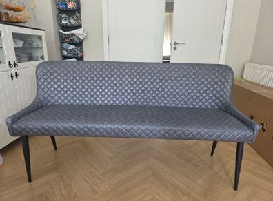 Grey Faux Leather High Back Bench Dining Bench.Good condition.Collectio.n only