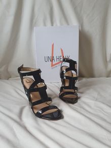 Una healy battle lines gladiator hi heels size 5 black leather