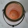 Art noveau brass & diamond glass biscuit barrel Image 3