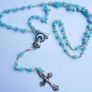 Vintage Rosary with Blue Crystal Beads length 15" Image 3