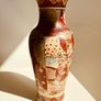 Antique Japanese Satsuma Vase 24cm, Hand Painted, Meiji Style, Fine Crackle Glaze Image 2