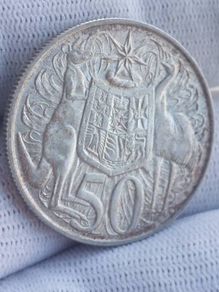 1966 Australian silver 50c 80% silver