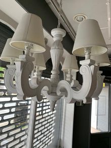 French 6 arm chandelier without shades. Very good condition