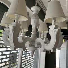 French 6 arm chandelier without shades. Very good condition