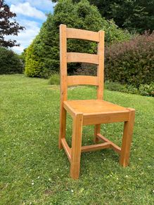 5 Large Light Oak Dining Chairs