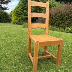 5 Large Light Oak Dining Chairs