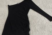 Missguided Black One Shoulder Ruched Mini Dress UK 14