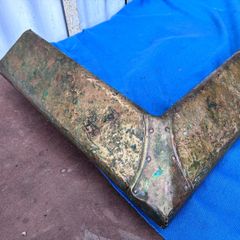 antique brass and wood engraved fender