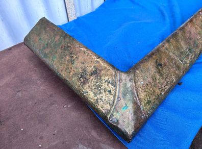 antique brass and wood engraved fender