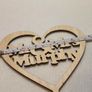 Custom Personalised Mr & Mrs Wedding CakeTopper Wooden Heart With Names Image 3
