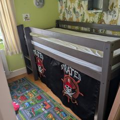 Kids Mid-Sleeper Bed with Pirate Play Den