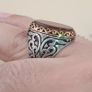 Vintage-Inspired Agate & Silver Ring Elegant Handcrafted Design Image 10