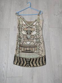 AllSaints Spitalfields Embellished Sequin Beaded Mini Dress