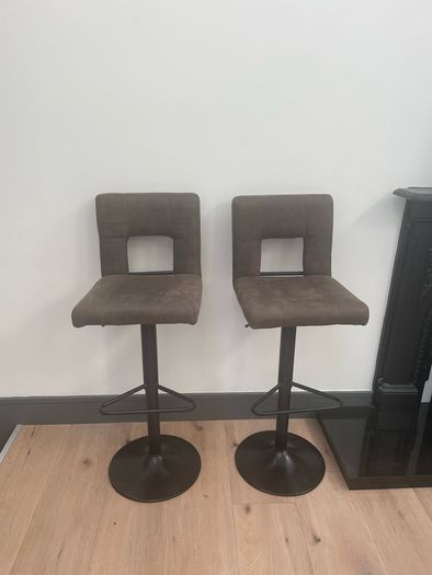 2 Nubuck Leather stools