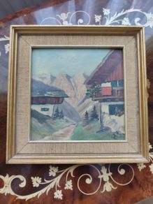 Austrian Alpine Art Vintage Painting