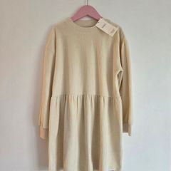 7-8years, With Tags M&S Soft Ribbed Long-Sleeved Girls Dress