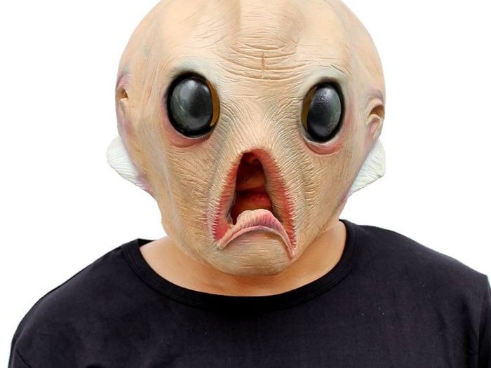 Alien Mask ET Dress Up Halloween Costume Party Latex Full Head Scary Horror Mask