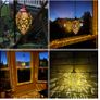 BRAND NEW 2pcs LED Solar Rugby Iron Chandelier Hollow Lights Outdoor Garden Light Lamp Image 3