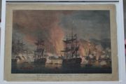 The Bombardment of Algiers after Thomas Whitcombe Colour Engraving