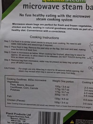 microwave steam bags
