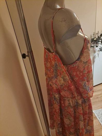 New Look Inspire red floral plus size strappy knee length dress size UK22 EU50 Postage included
