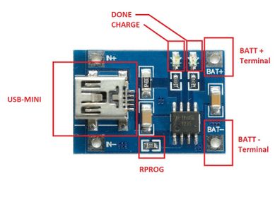 TP4056 1A Li-ION Battery Charger Module