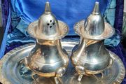 vintage salt and pepper with tray