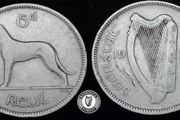 [#2517] - Ireland 1928 | ERROR | Irish 6d | Six Pence | Wolfhound | KM.5