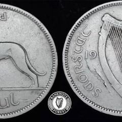 [#2517] - Ireland 1928 | ERROR | Irish 6d | Six Pence | Wolfhound | KM.5