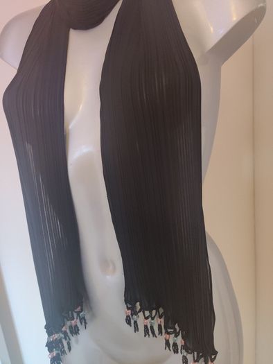 Black long detailed scarf Perfect condition Postage included