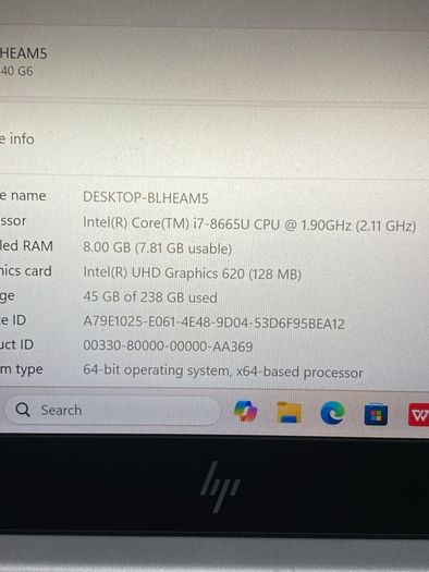 4 x HP elitebook i7 pro 8/256 windows 11