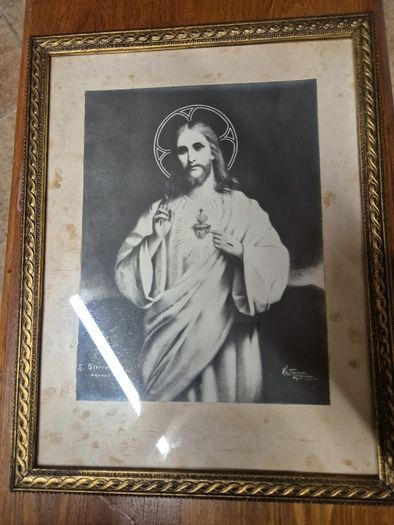 Unique Item. Vintage Secret Heart of Jesus Rare Religious Print