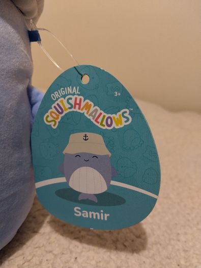 Squishmallows Samir the Blue Whale with Bucket Hat,  NEW WITH TAGS