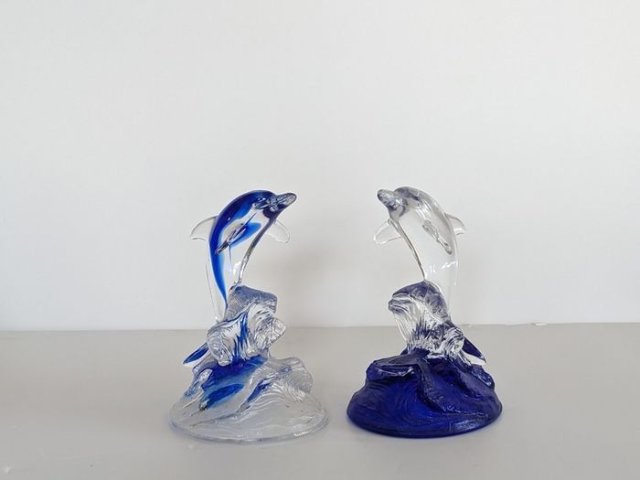 Vintage Crystal dolphins x2