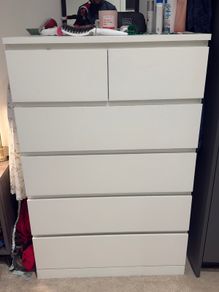 White 6-drawer chest of drawers