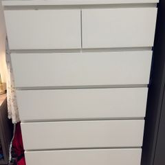 White 6-drawer chest of drawers