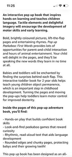 Pop up Peekaboo: First Words board book EUC