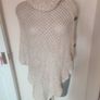 Beige turtle neck one size woollen poncho cover up Postage included Image 4