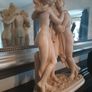 Three Graces Mantelpiece Antique Display On Black Marble Stand. Image 10