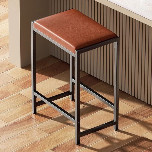 Bar Stools, Bar Chairs, Counter Height Kitchen Counter Stools with Footrests, Synthetic Leather Mid-Century Modern, 25-Inch Tall, for Kitchen, Dining Room, Counter, Cafe