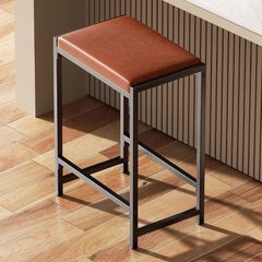 Bar Stools, Bar Chairs, Counter Height Kitchen Counter Stools with Footrests, Synthetic Leather Mid-Century Modern, 25-Inch Tall, for Kitchen, Dining Room, Counter, Cafe