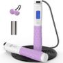 NEW SALE | Skipping Rope Adult Fitness, Digital Speed Jump Rope with Counter [Ropeless for Indoor Use] for Women Men and Kids, Weighted Handles, Adjustable Rope Image 4