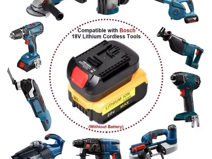 Adapter Converter for Dewalt 20V for Milwaukee 18V Li-ion Battery Converted To for Bosch 18V Lithium-ion Power Tool Use