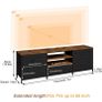 TV Stand Cabinet, TV Unit with 5 Drawers, 140 cm, Black TV Console Table with Storage Organizers, Entertainment Center with Open Shelf for Living Room, Bedroom Image 8