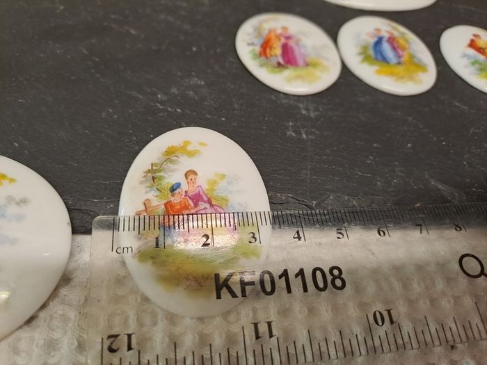Antique Porcelain Portrait Plaques Cabochons