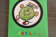 Homemade x-stitch cards:- Mr Men:- Mr Funny