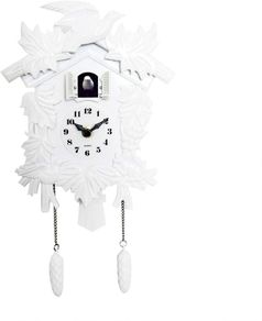 20.2x37cm White Vintage Cuckoo Clock With Cuckoo Call Simple Fashionable antique style Pendulum
