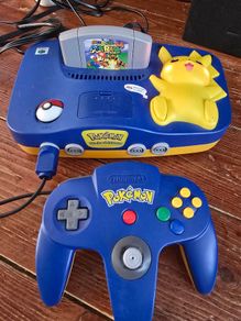 Nintendo 64 Pokemon Pikachu Edition console + matching controller, and Super Mario 64