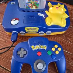 Nintendo 64 Pokemon Pikachu Edition console + matching controller, and Super Mario 64